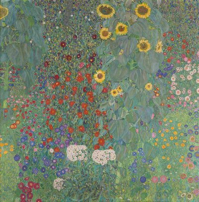 Garten mit Sonnenblumen auf dem Land von Gustav Klimt